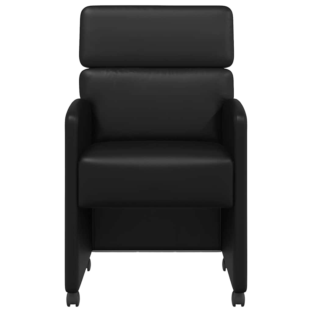 vidaXL Krzesełka jadalne na kółkach 2 pcs Czarny 58 x 65 x 98 cm