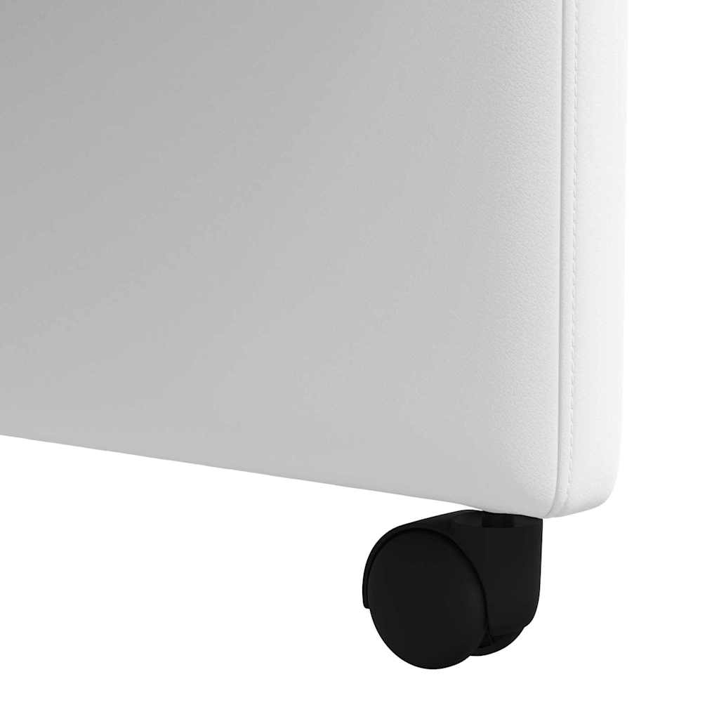 vidaXL Krzesełka jadalne na kółkach 2 pcs Biały 58 x 65 x 98 cm