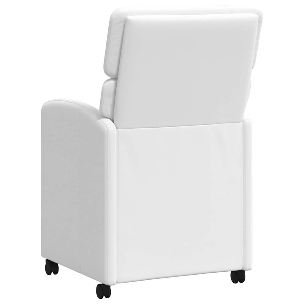 vidaXL Krzesełka jadalne na kółkach 2 pcs Biały 58 x 65 x 98 cm