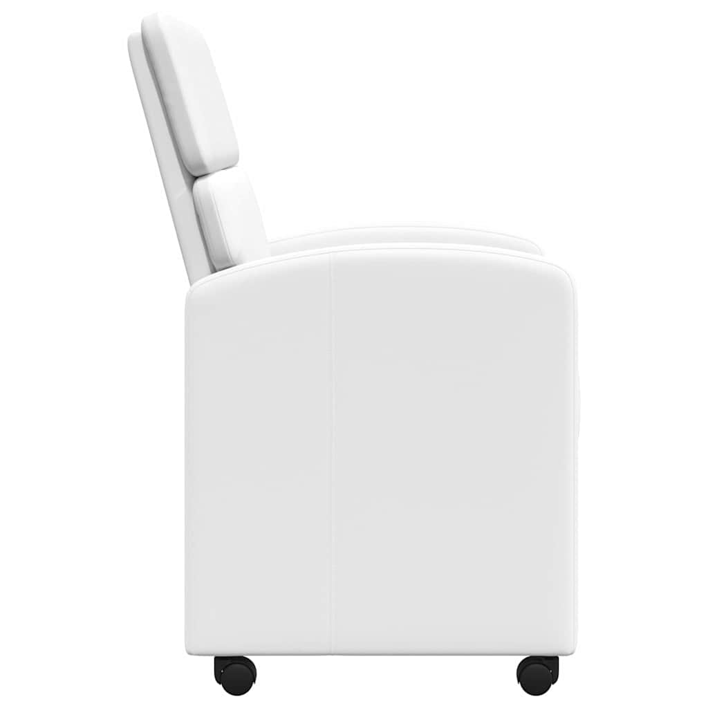 vidaXL Krzesełka jadalne na kółkach 2 pcs Biały 58 x 65 x 98 cm