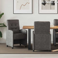 vidaXL Krzesełka jadalne na kółkach 2 pcs Czarny 58 x 67 x 97 cm