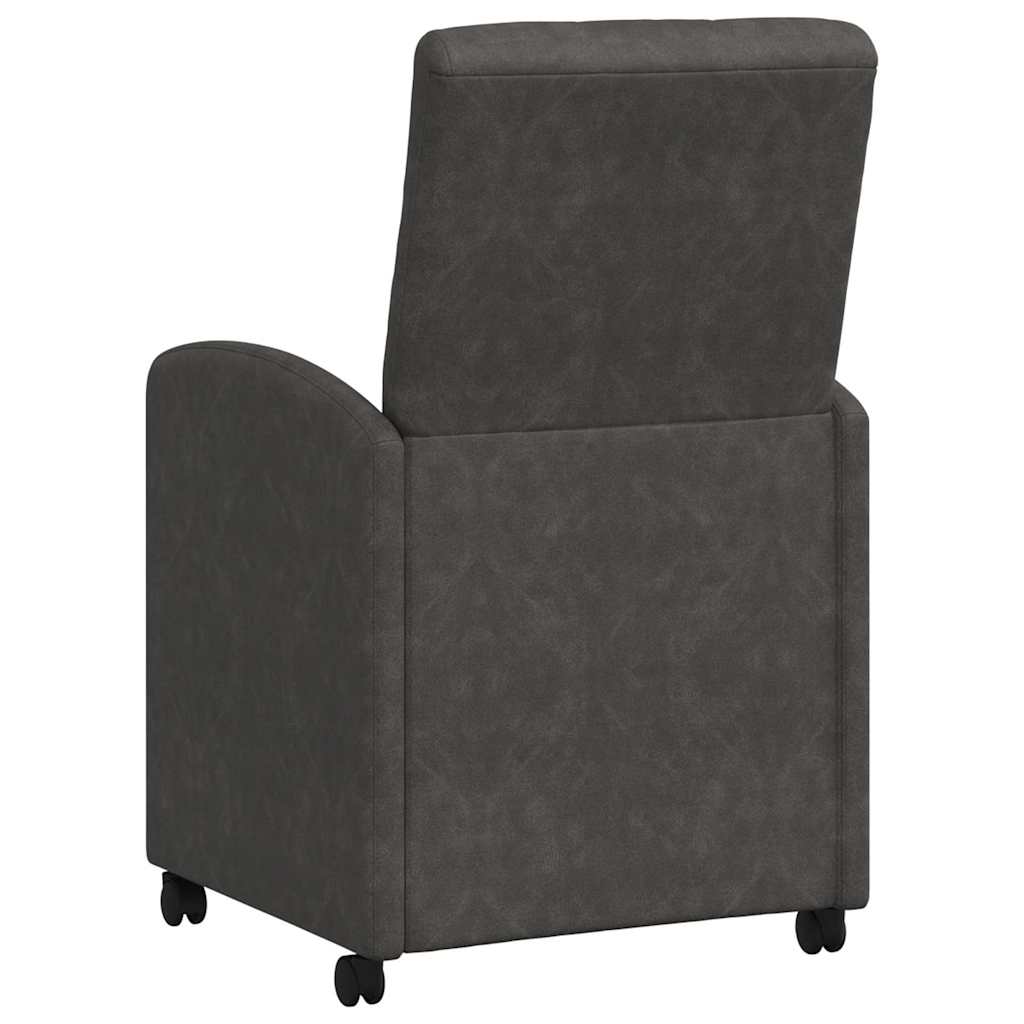 vidaXL Krzesełka jadalne na kółkach 2 pcs Czarny 58 x 67 x 97 cm