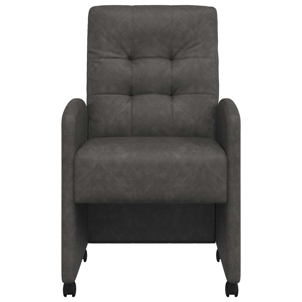 vidaXL Krzesełka jadalne na kółkach 2 pcs Czarny 58 x 67 x 97 cm