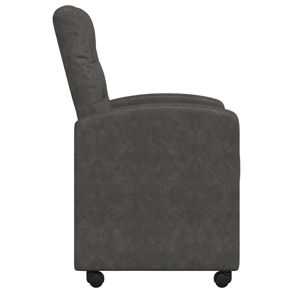 vidaXL Krzesełka jadalne na kółkach 2 pcs Czarny 58 x 67 x 97 cm