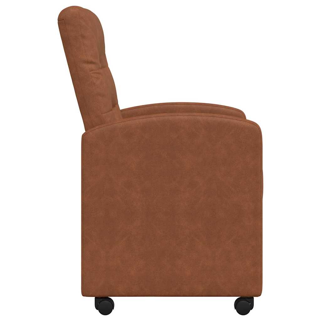 vidaXL Krzesełka jadalne na kółkach 2 pcs Brązowy 58 x 67 x 97 cm