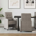 vidaXL Krzesełka jadalne na kółkach 2 pcs Szary 58 x 67 x 97 cm