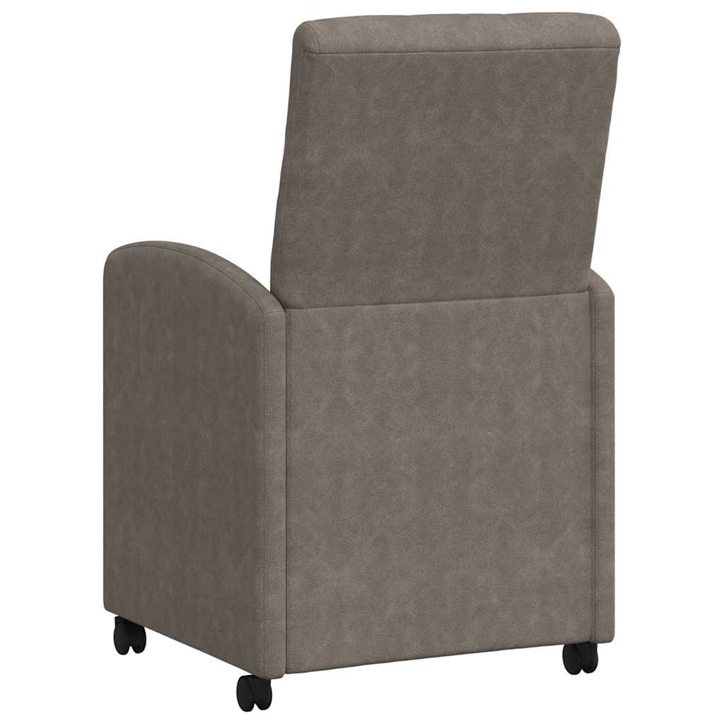 vidaXL Krzesełka jadalne na kółkach 2 pcs Szary 58 x 67 x 97 cm