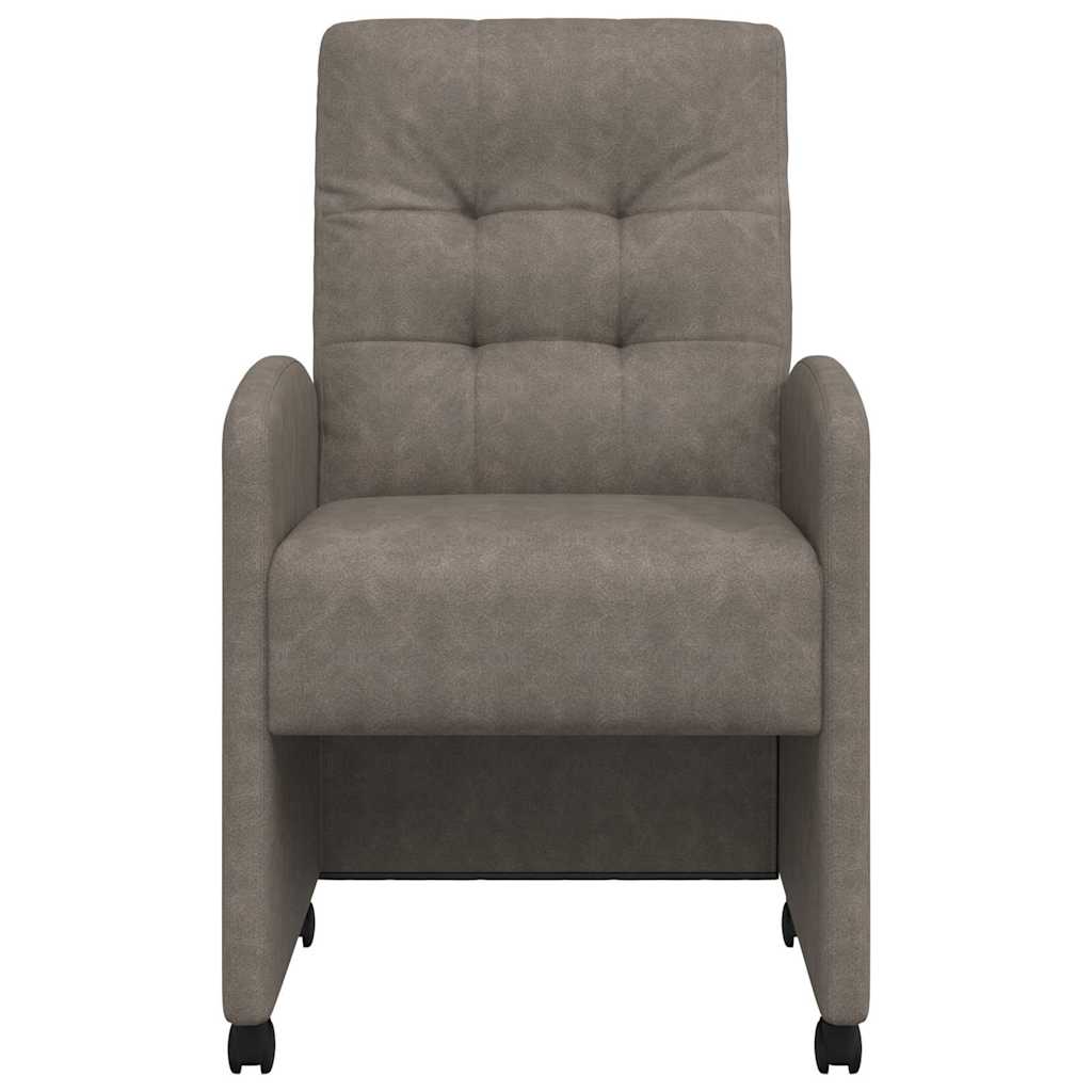 vidaXL Krzesełka jadalne na kółkach 2 pcs Szary 58 x 67 x 97 cm