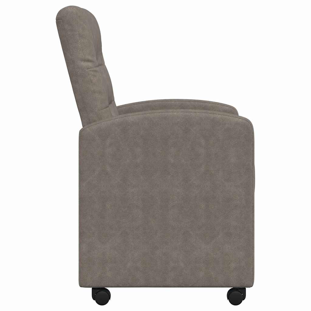 vidaXL Krzesełka jadalne na kółkach 2 pcs Szary 58 x 67 x 97 cm