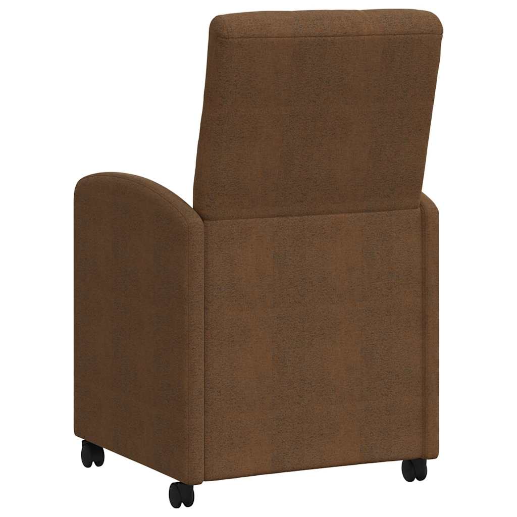 vidaXL Krzesełka jadalne na kółkach 2 pcs Brązowy 58 x 67 x 97 cm