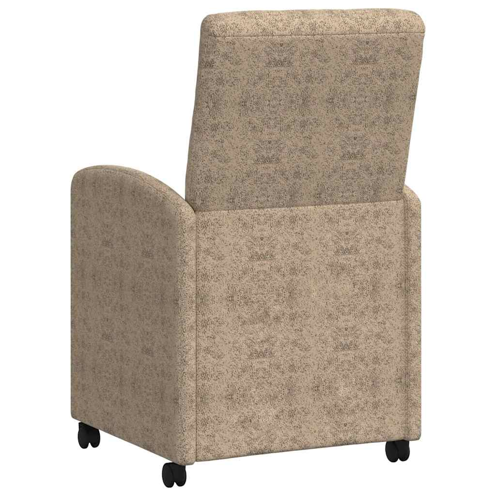 vidaXL Krzesełka jadalne na kółkach 2 pcs Jasnoszary 58 x 67 x 97 cm
