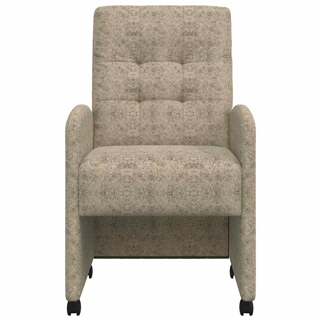 vidaXL Krzesełka jadalne na kółkach 2 pcs Jasnoszary 58 x 67 x 97 cm
