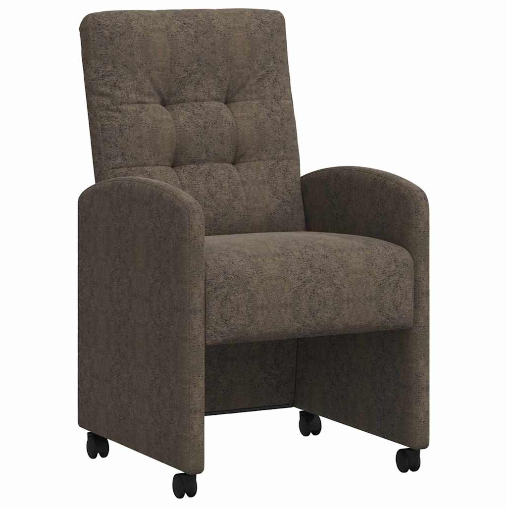 vidaXL Krzesełka jadalne na kółkach 2 pcs ciemno szary 58 x 67 x 97 cm