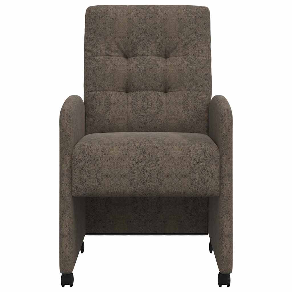 vidaXL Krzesełka jadalne na kółkach 2 pcs ciemno szary 58 x 67 x 97 cm
