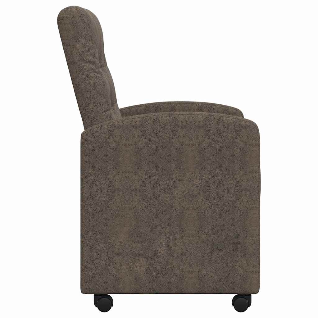 vidaXL Krzesełka jadalne na kółkach 2 pcs ciemno szary 58 x 67 x 97 cm