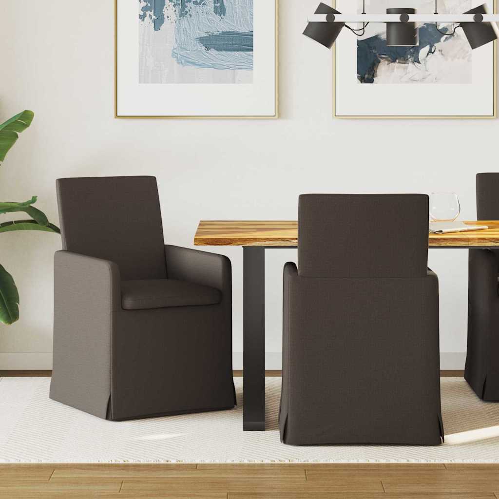 vidaXL Krzesła jadalne 2 pcs ciemno szary 57 x 67 x 95 cm Płótno