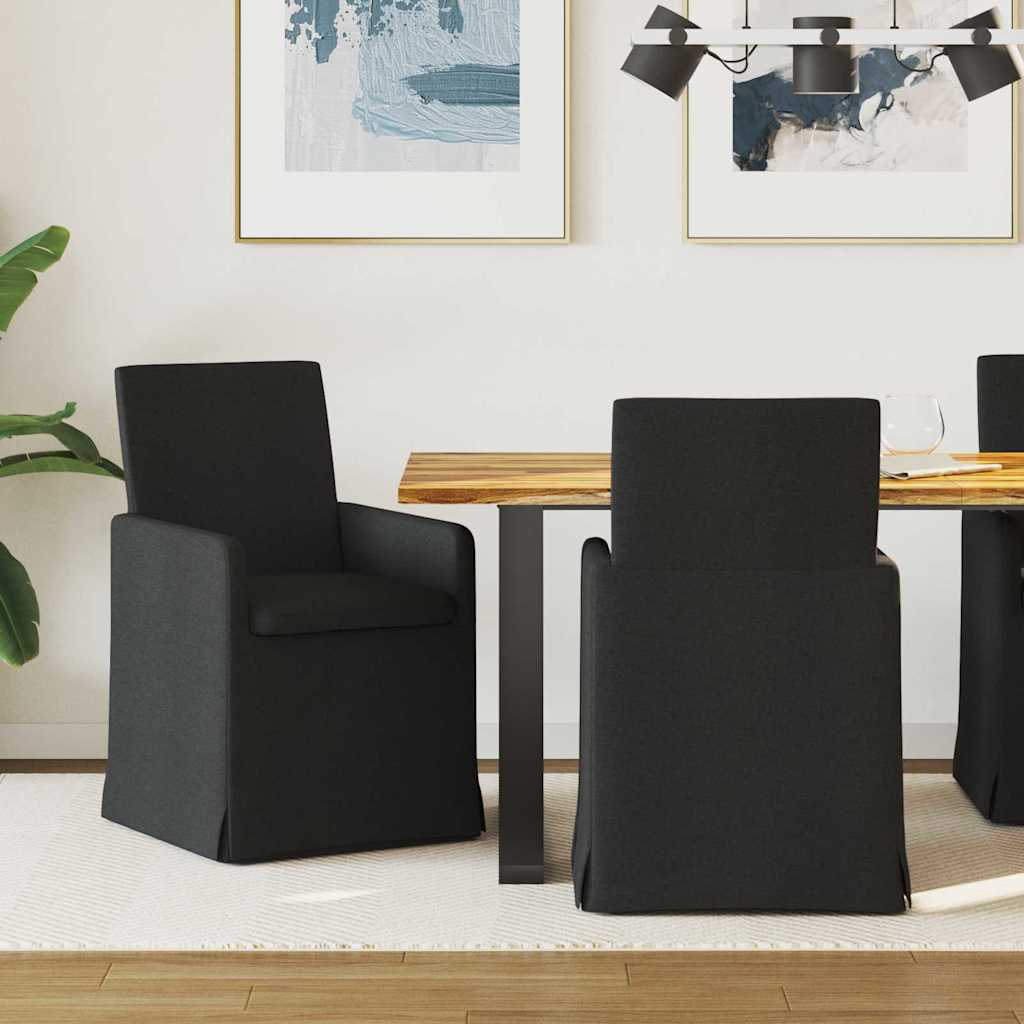 vidaXL Krzesła jadalne 2 pcs Czarny 57 x 67 x 95 cm tkanina