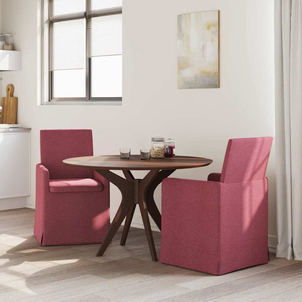 vidaXL Krzesła jadalne 2 pcs czerwone wino 57 x 67 x 95 cm tkanina