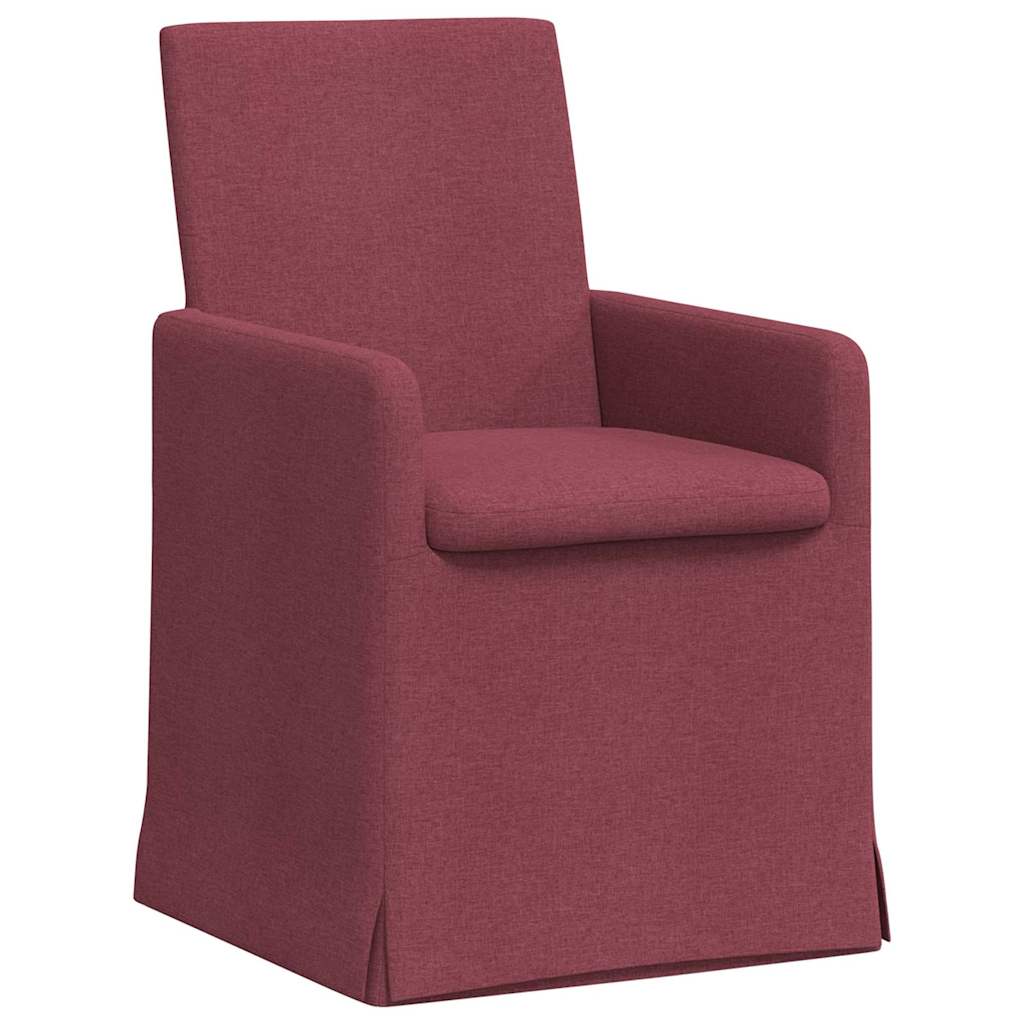 vidaXL Krzesła jadalne 2 pcs czerwone wino 57 x 67 x 95 cm tkanina