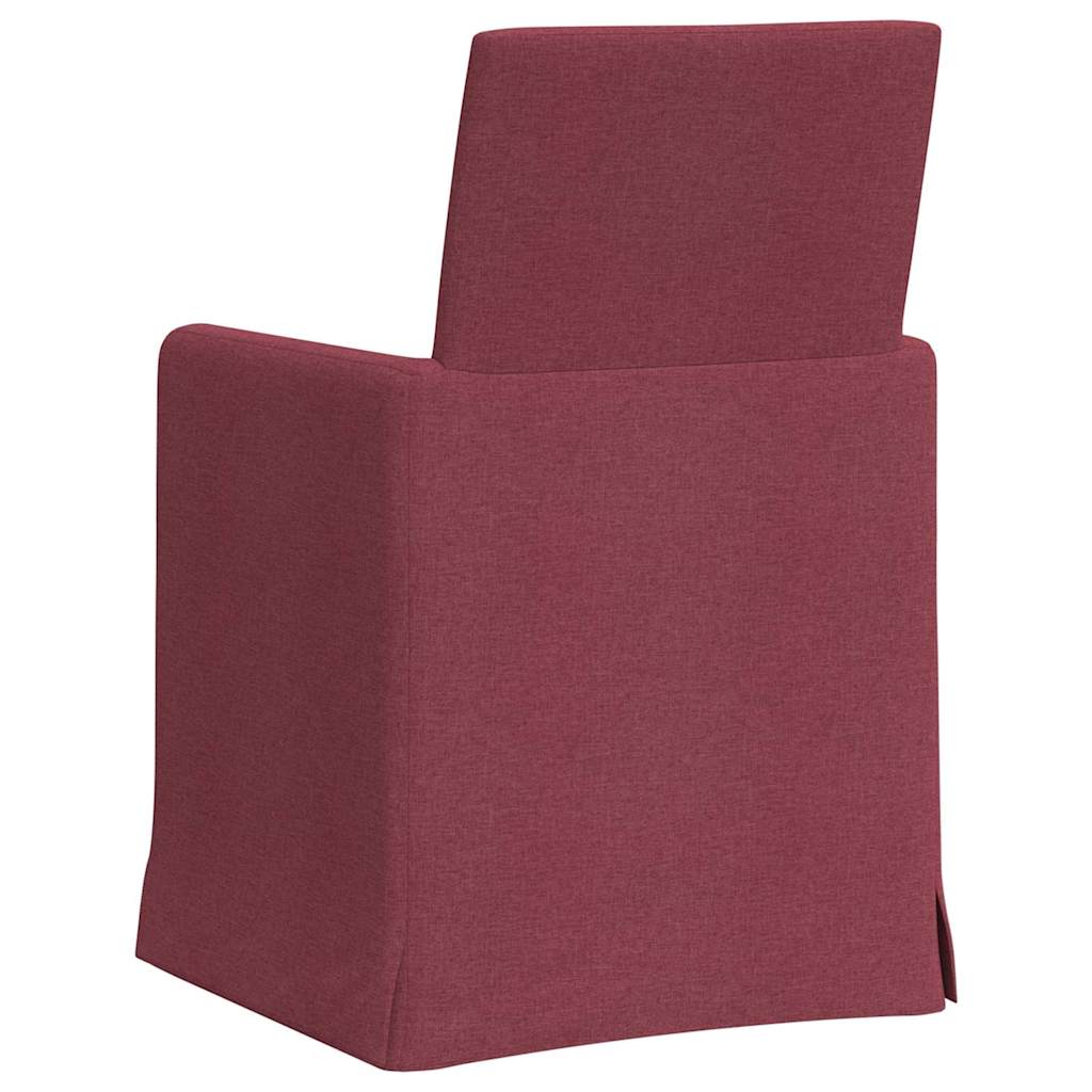 vidaXL Krzesła jadalne 2 pcs czerwone wino 57 x 67 x 95 cm tkanina