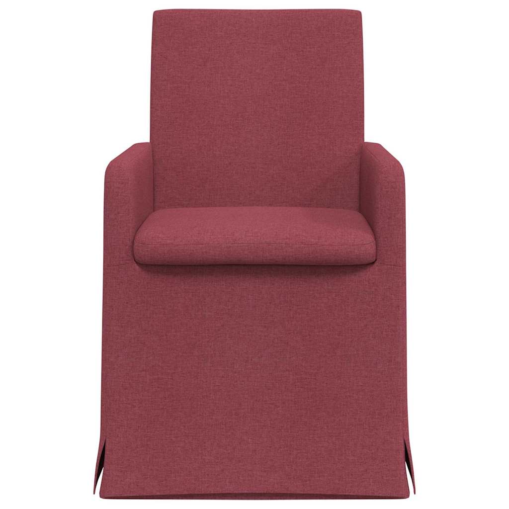 vidaXL Krzesła jadalne 2 pcs czerwone wino 57 x 67 x 95 cm tkanina