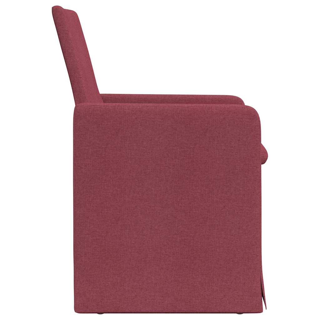 vidaXL Krzesła jadalne 2 pcs czerwone wino 57 x 67 x 95 cm tkanina