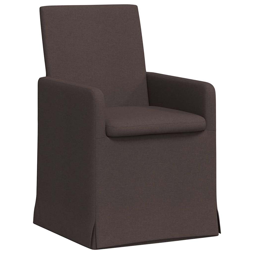 vidaXL Krzesła jadalne 2 pcs ciemnobrązowy 57 x 67 x 95 cm tkanina