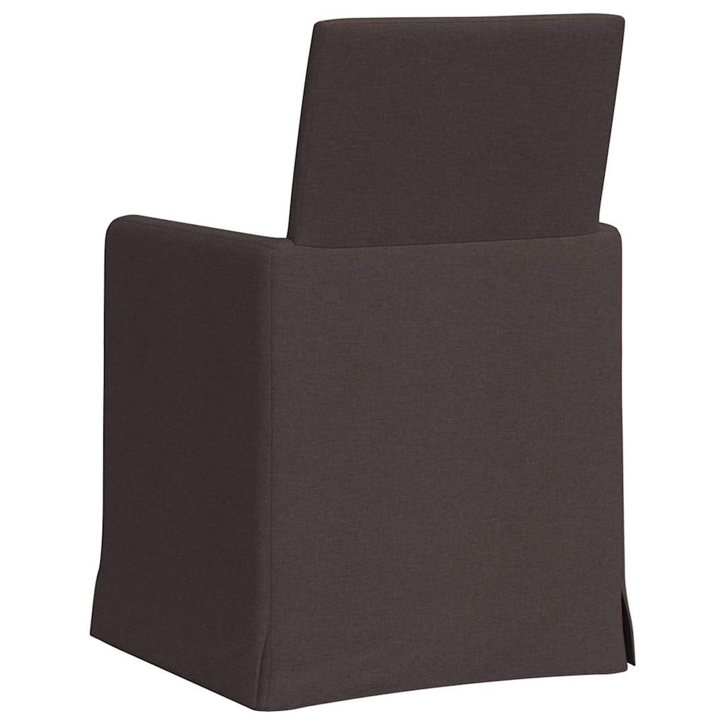 vidaXL Krzesła jadalne 2 pcs ciemnobrązowy 57 x 67 x 95 cm tkanina
