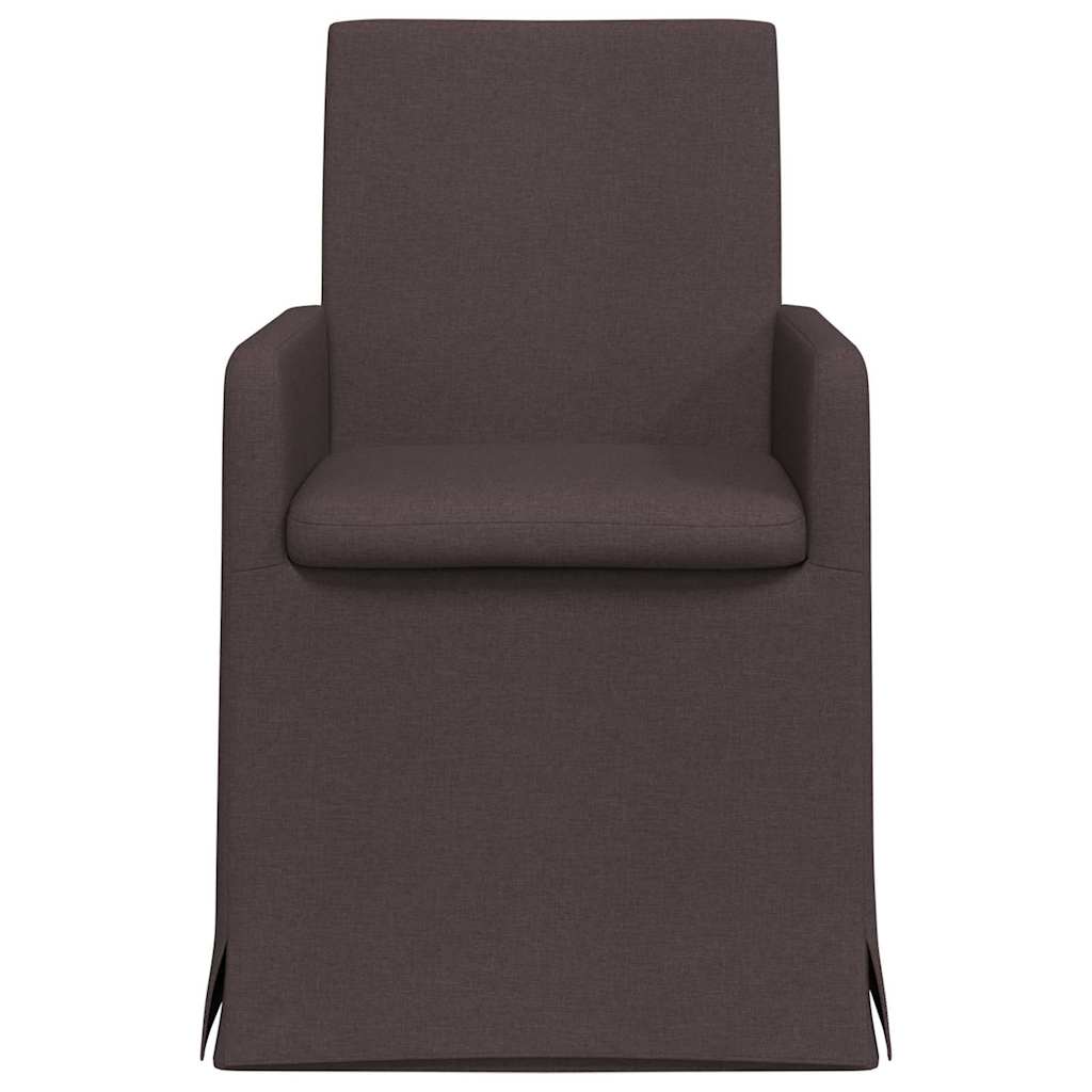 vidaXL Krzesła jadalne 2 pcs ciemnobrązowy 57 x 67 x 95 cm tkanina