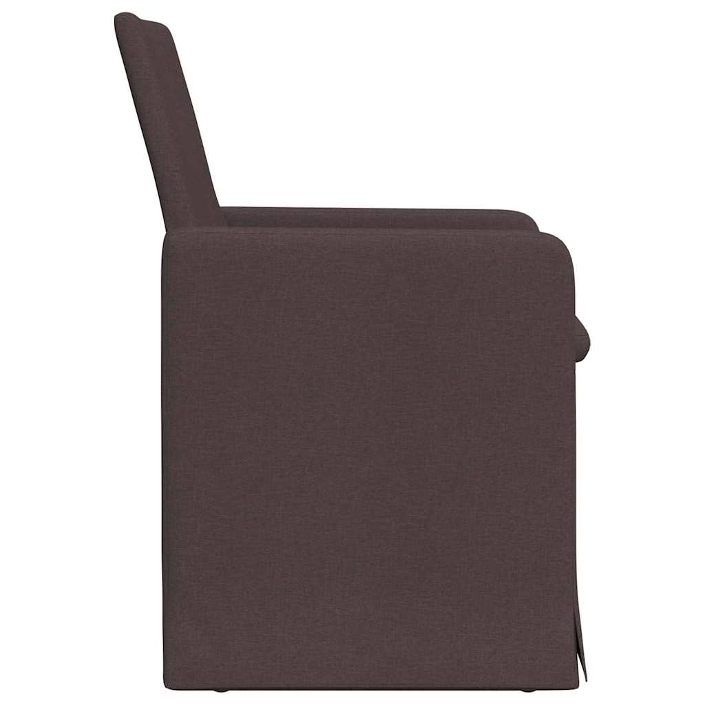 vidaXL Krzesła jadalne 2 pcs ciemnobrązowy 57 x 67 x 95 cm tkanina