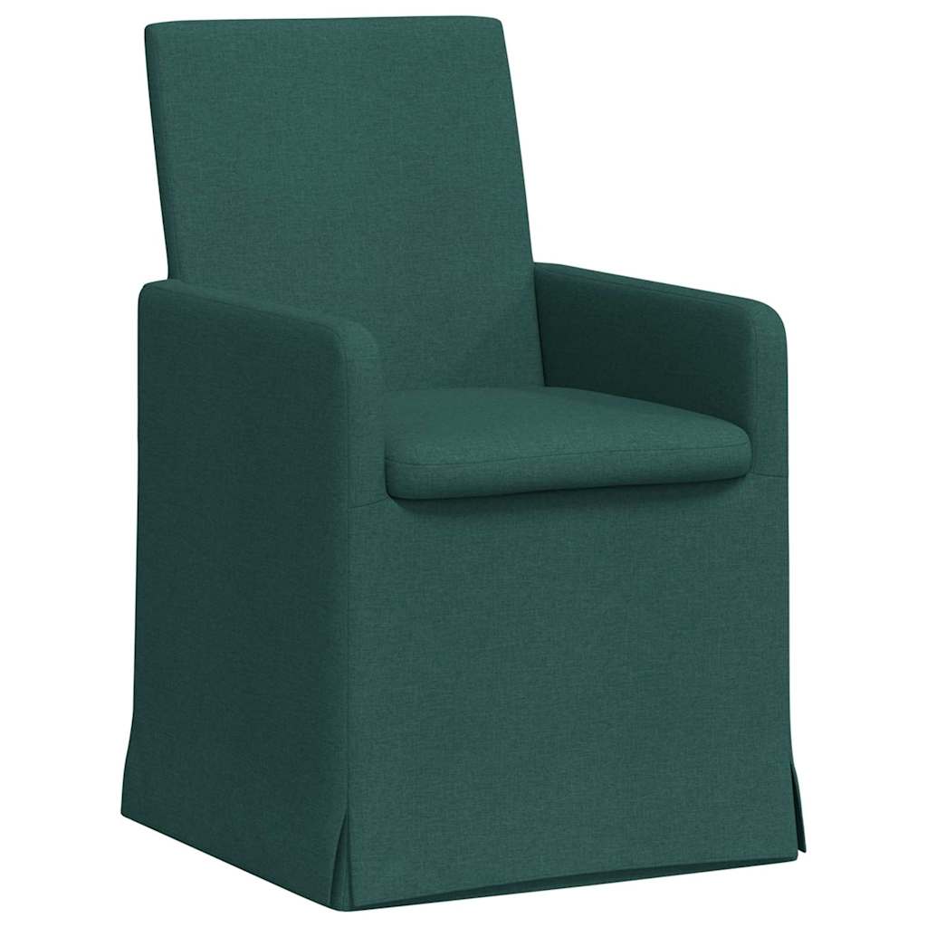 vidaXL Krzesła jadalne 2 pcs Ciemnozielony 57 x 67 x 95 cm tkanina