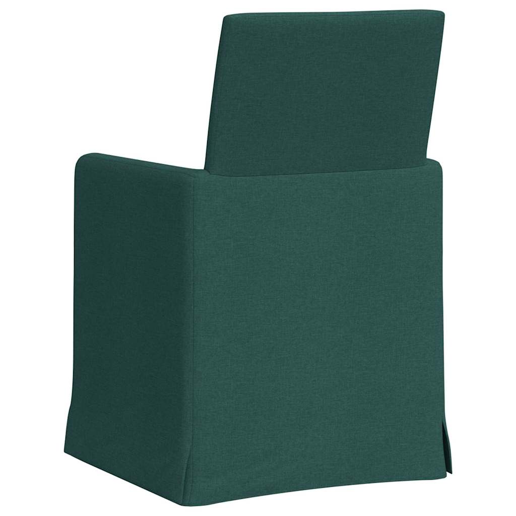 vidaXL Krzesła jadalne 2 pcs Ciemnozielony 57 x 67 x 95 cm tkanina