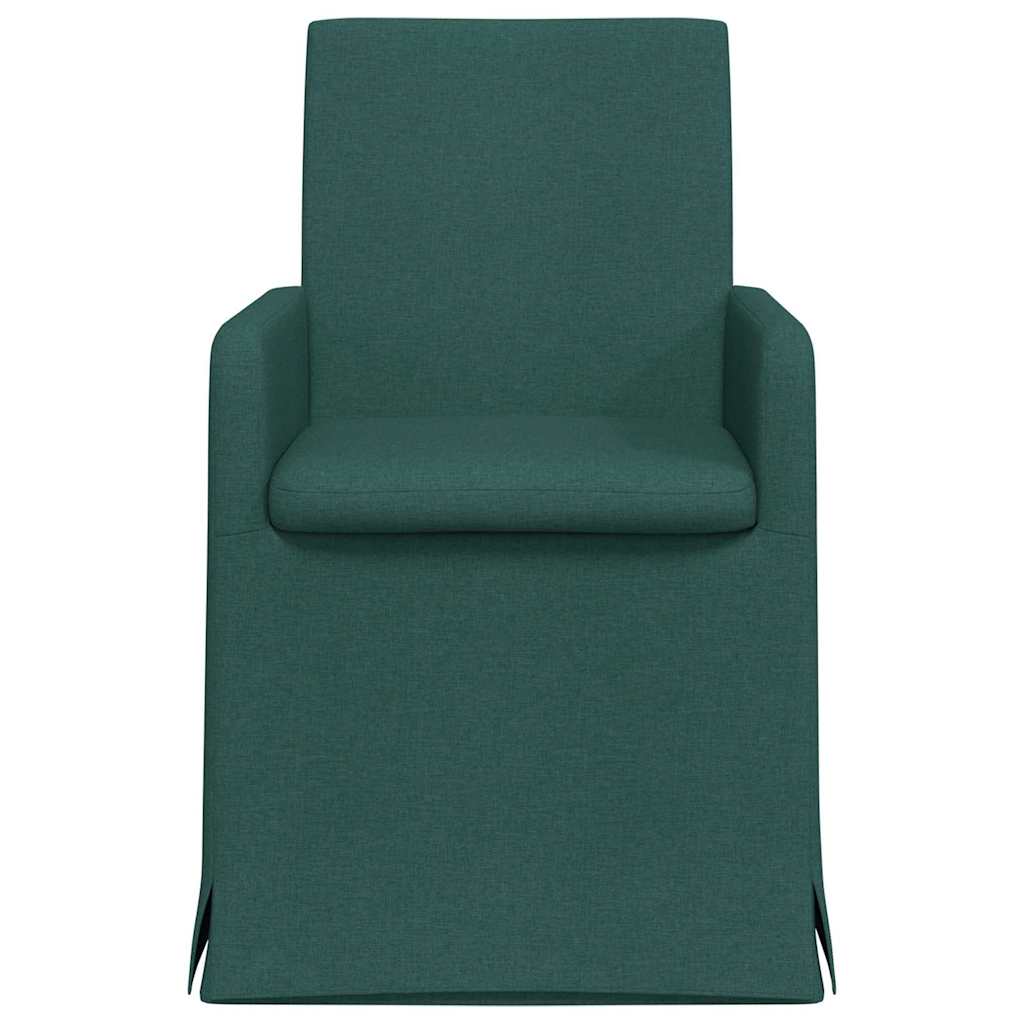 vidaXL Krzesła jadalne 2 pcs Ciemnozielony 57 x 67 x 95 cm tkanina