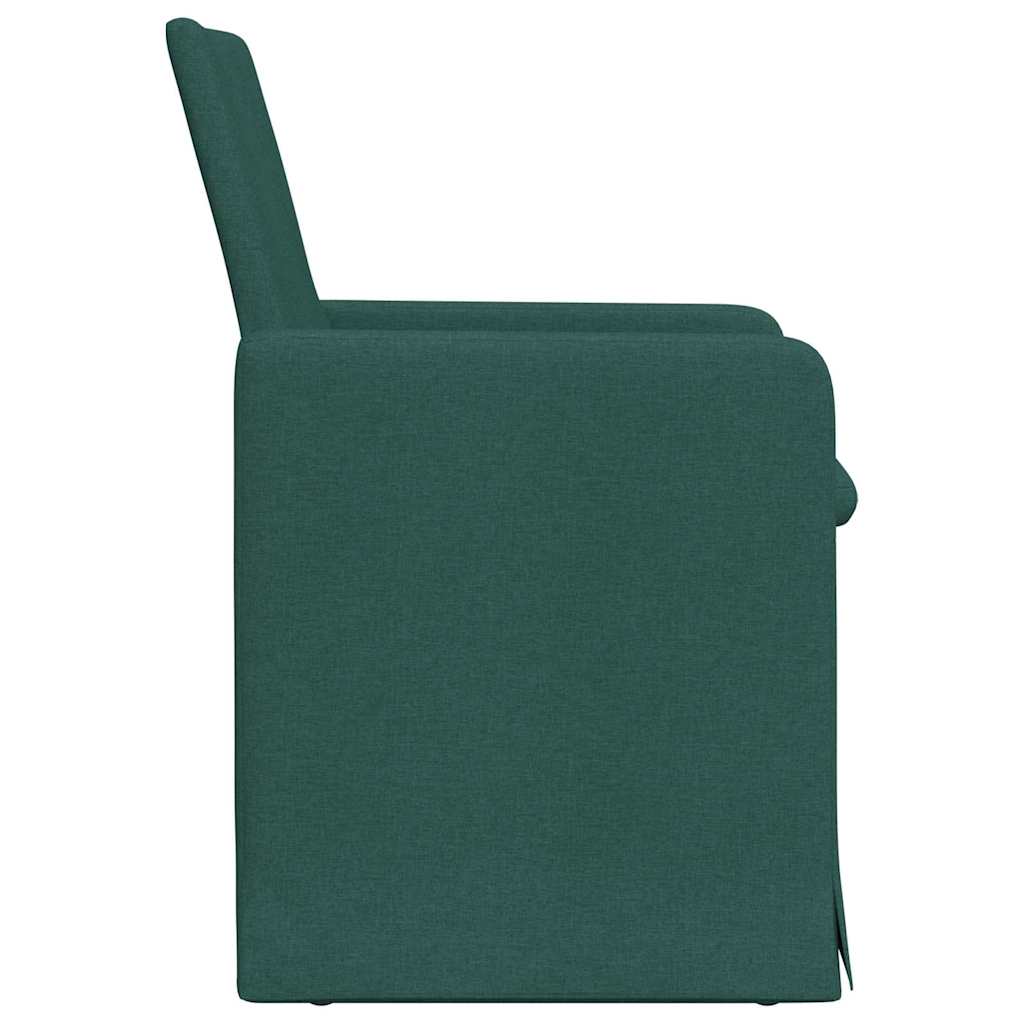 vidaXL Krzesła jadalne 2 pcs Ciemnozielony 57 x 67 x 95 cm tkanina