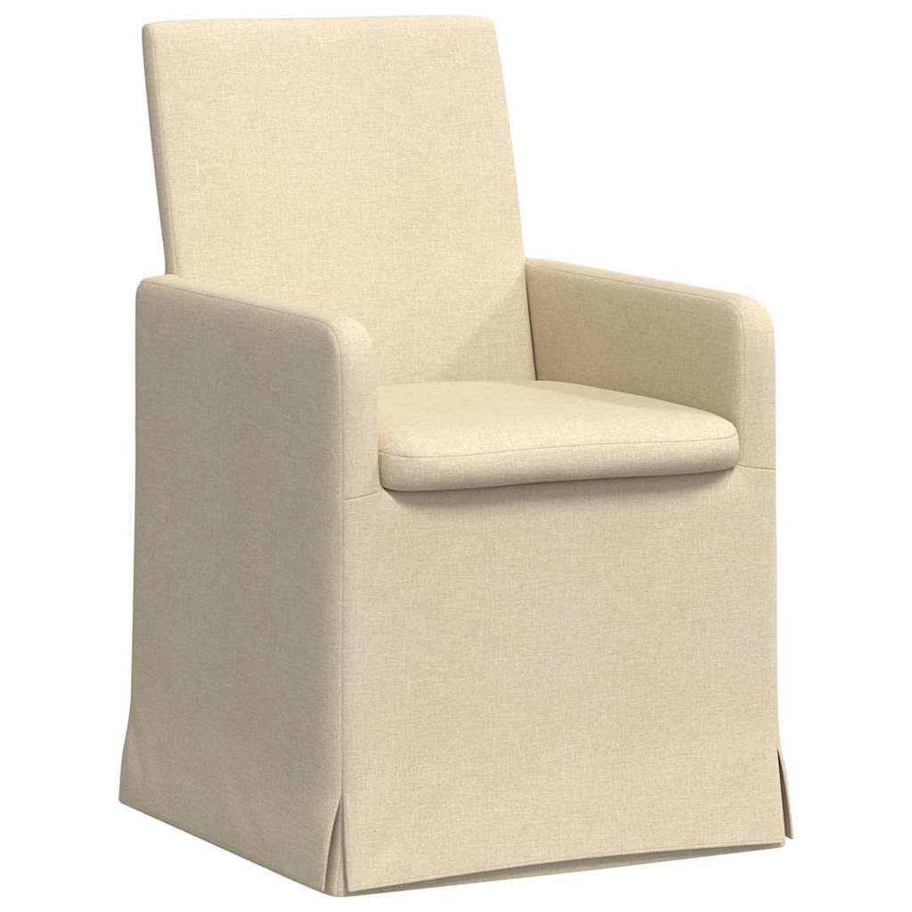 vidaXL Krzesła jadalne 2 pcs Kremowy 57 x 67 x 95 cm tkanina