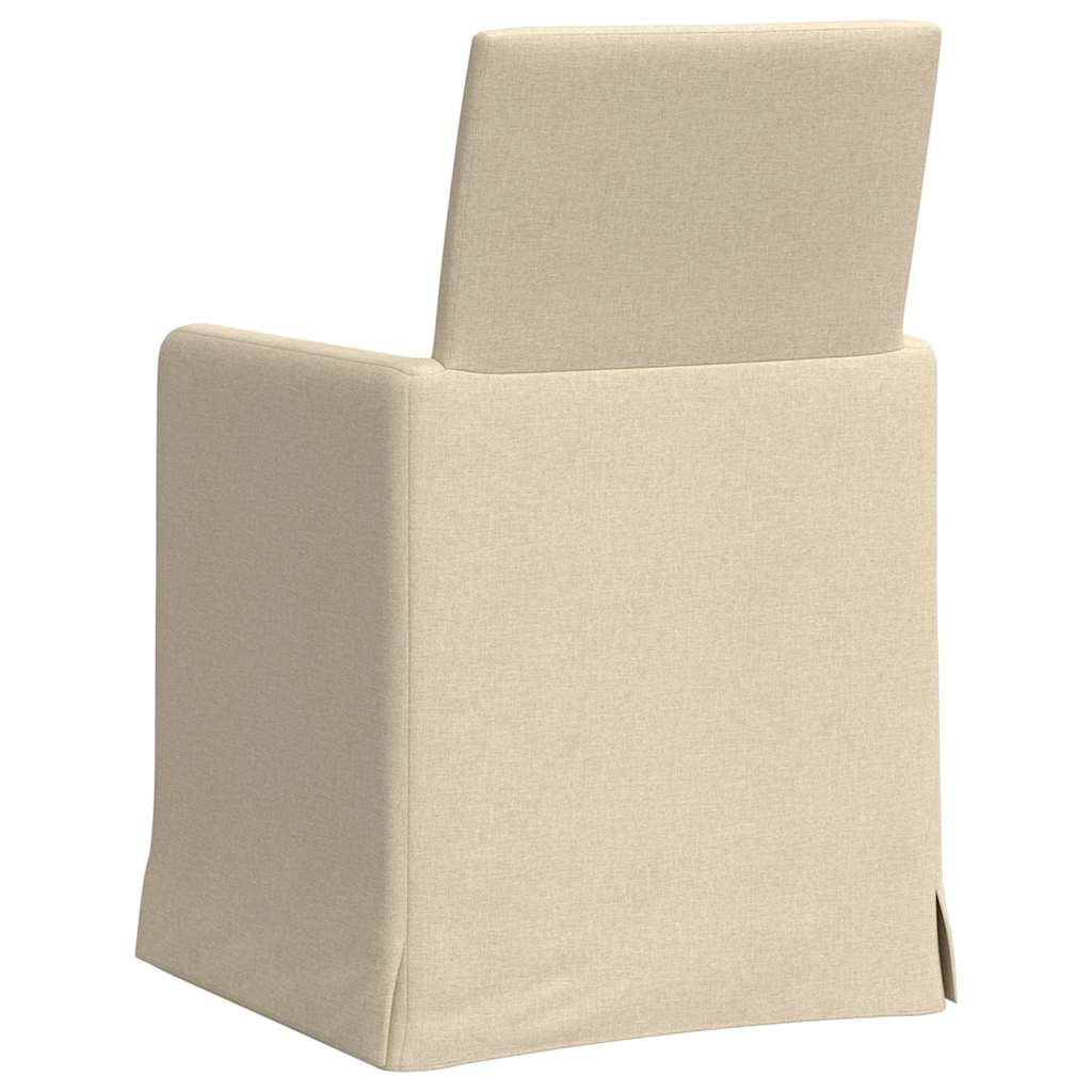 vidaXL Krzesła jadalne 2 pcs Kremowy 57 x 67 x 95 cm tkanina
