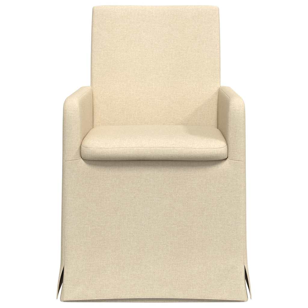 vidaXL Krzesła jadalne 2 pcs Kremowy 57 x 67 x 95 cm tkanina