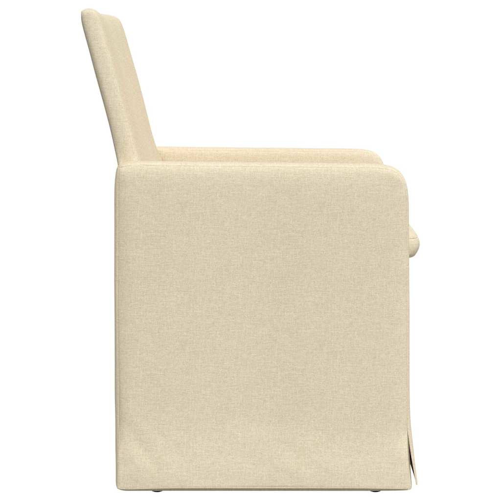 vidaXL Krzesła jadalne 2 pcs Kremowy 57 x 67 x 95 cm tkanina