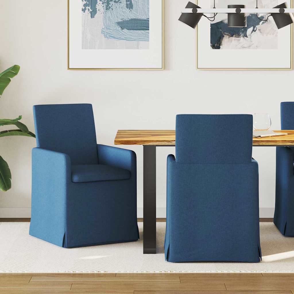 vidaXL Krzesła jadalne 2 pcs Niebieski 57 x 67 x 95 cm tkanina