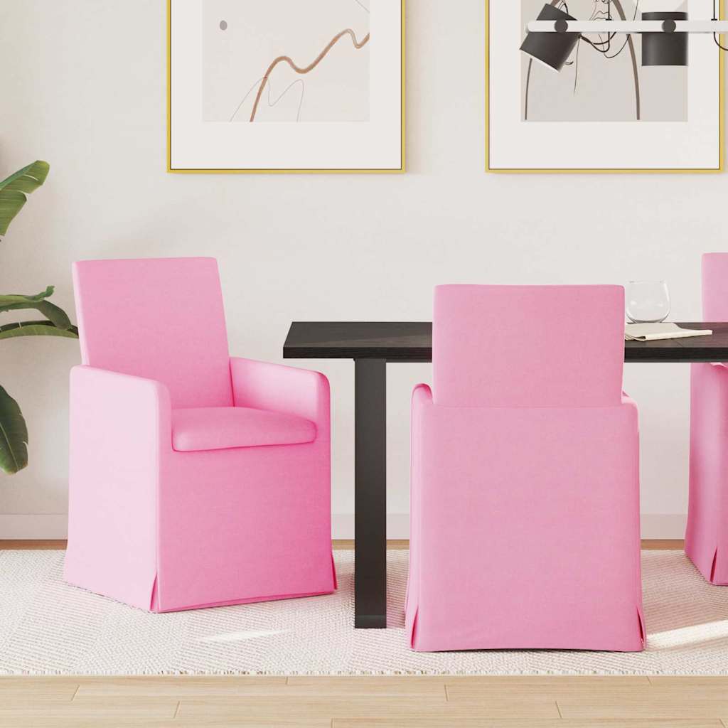 vidaXL Krzesła jadalne 2 pcs Różowy 57 x 67 x 95 cm tkanina