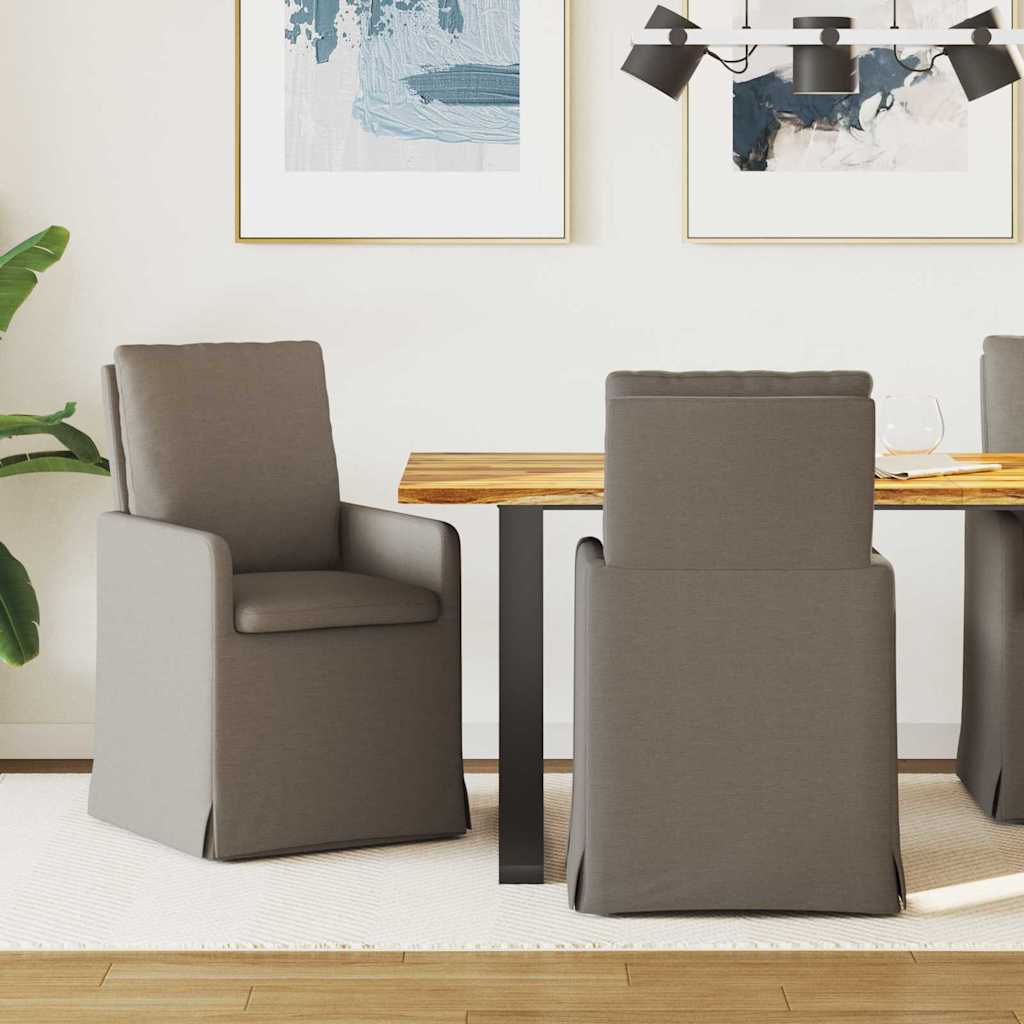 vidaXL Krzesła jadalne 2 pcs Jasnoszary 57 x 67 x 98 cm Płótno