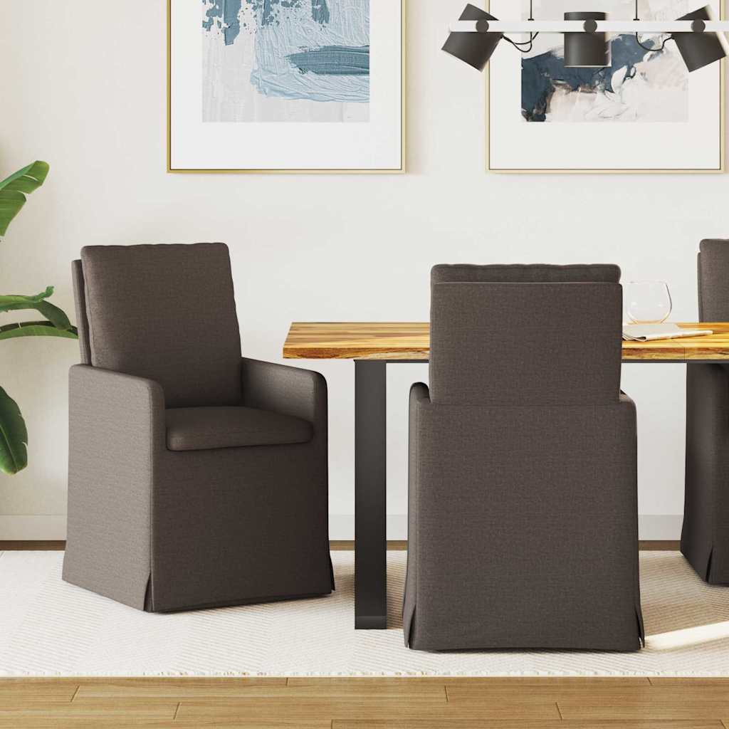 vidaXL Krzesła jadalne 2 pcs ciemno szary 57 x 67 x 98 cm Płótno