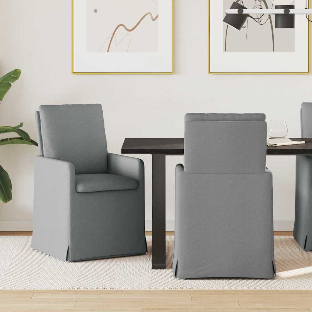 vidaXL Krzesła jadalne 2 pcs Jasnoszary 57 x 67 x 98 cm tkanina