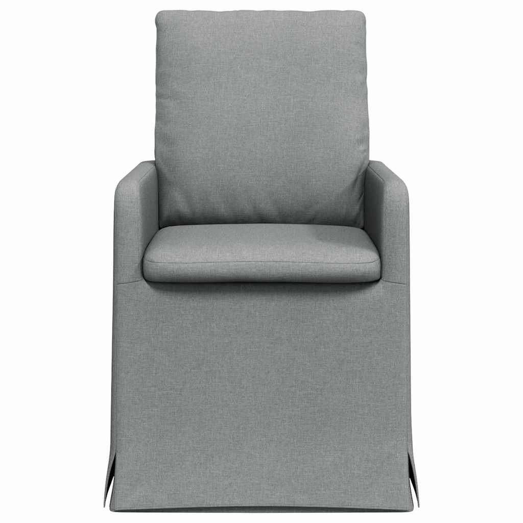 vidaXL Krzesła jadalne 2 pcs Jasnoszary 57 x 67 x 98 cm tkanina