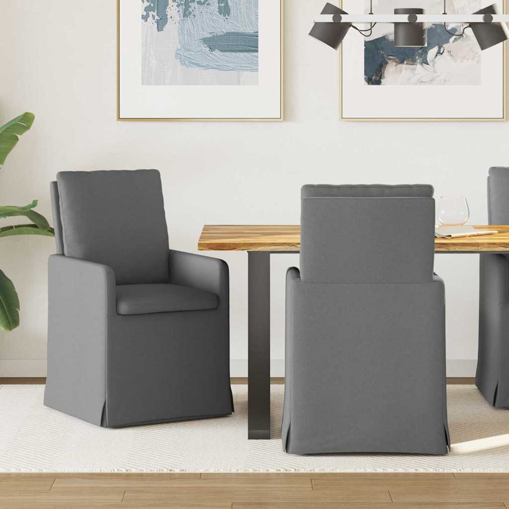 vidaXL Krzesła jadalne 2 pcs ciemno szary 57 x 67 x 98 cm tkanina