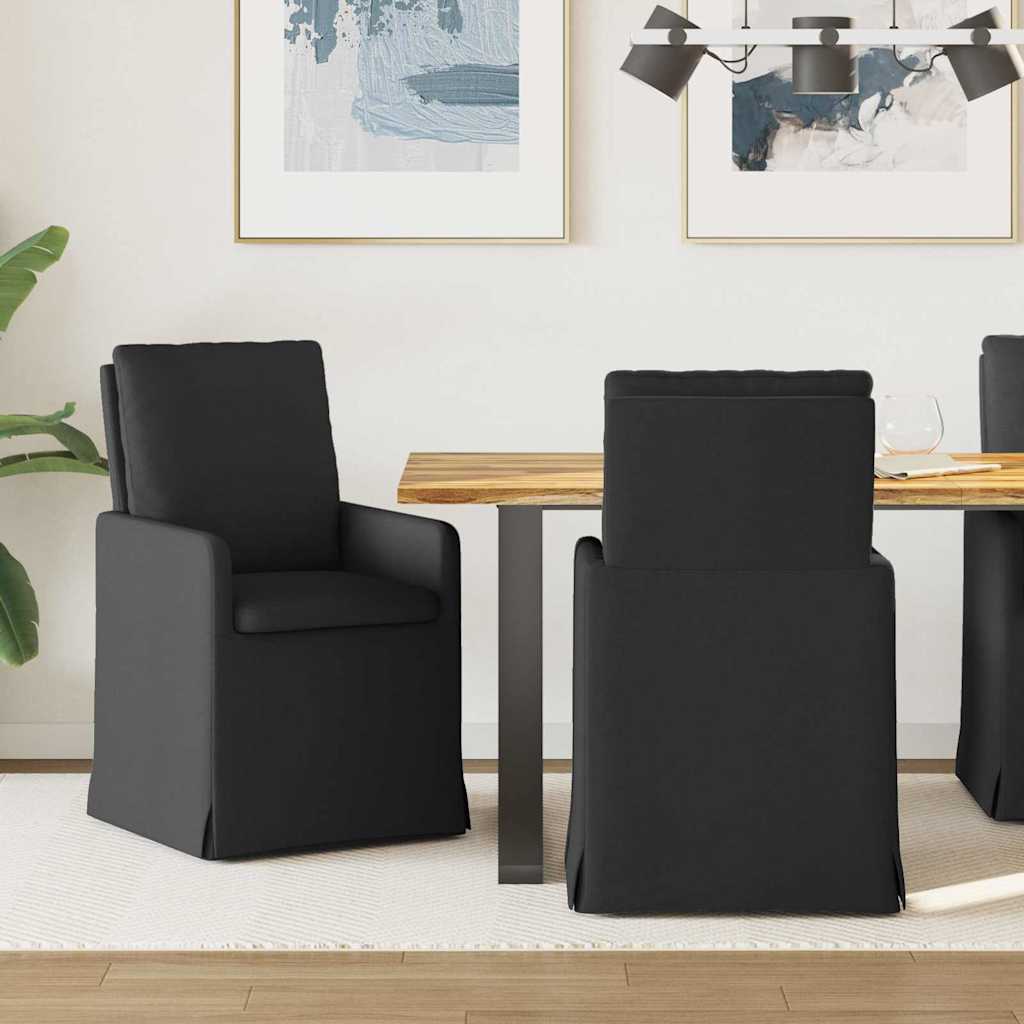 vidaXL Krzesła jadalne 2 pcs Czarny 57 x 67 x 98 cm tkanina