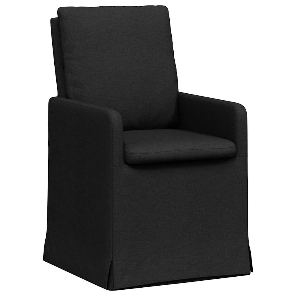 vidaXL Krzesła jadalne 2 pcs Czarny 57 x 67 x 98 cm tkanina