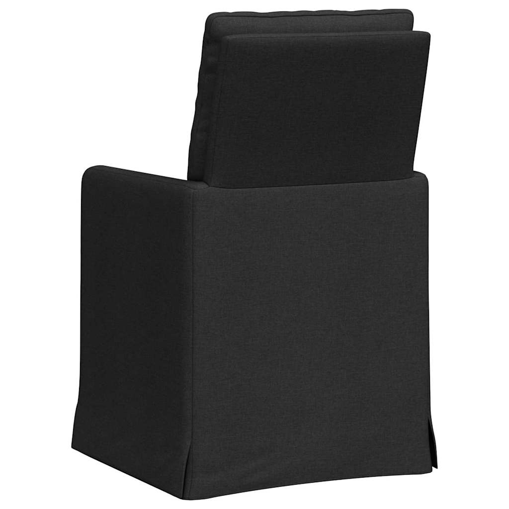 vidaXL Krzesła jadalne 2 pcs Czarny 57 x 67 x 98 cm tkanina