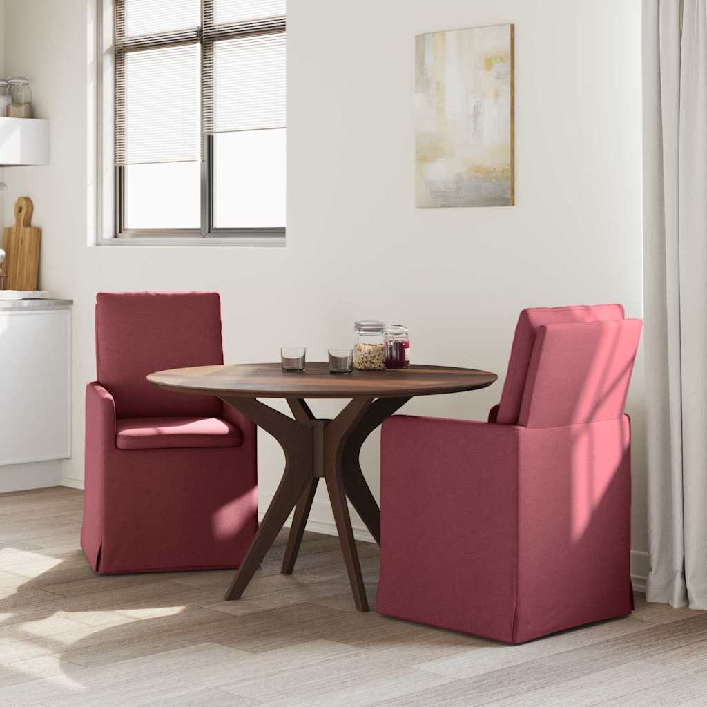 vidaXL Krzesła jadalne 2 pcs czerwone wino 57 x 67 x 98 cm tkanina
