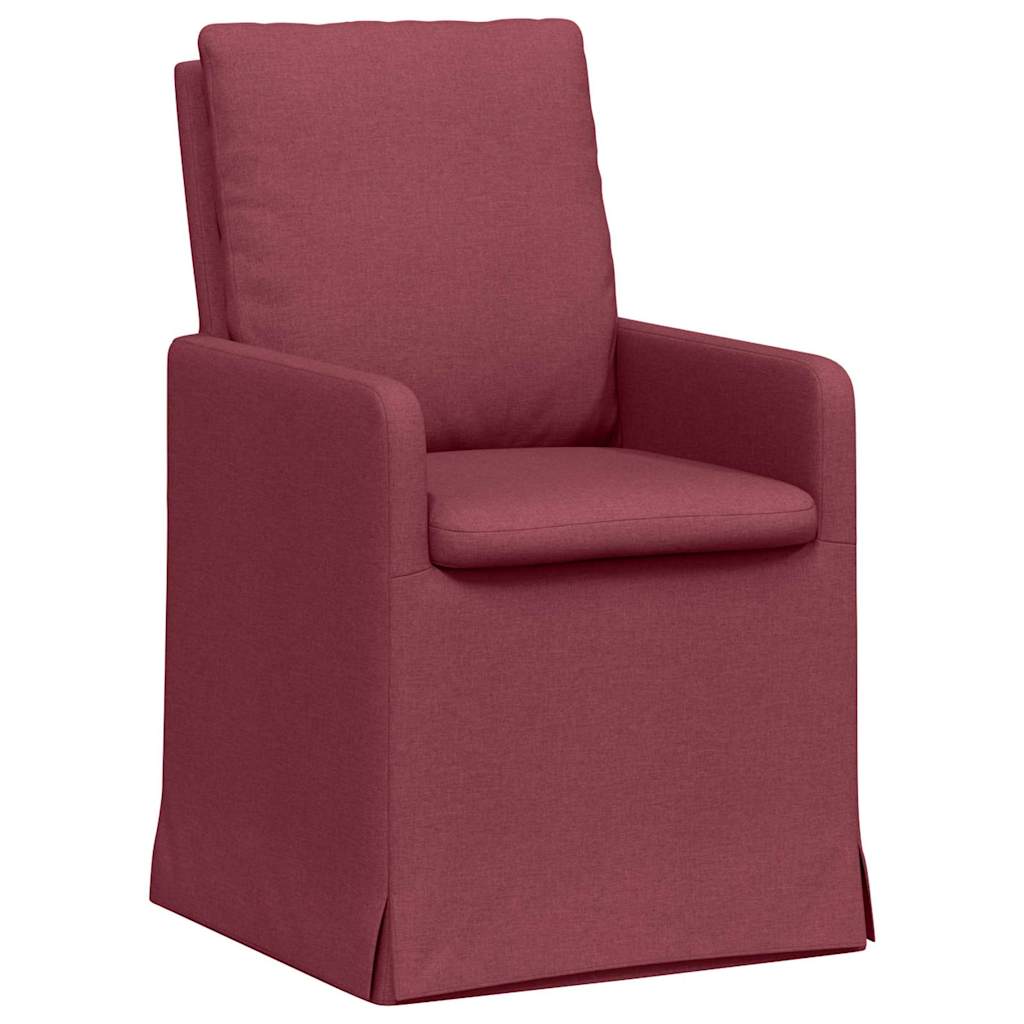 vidaXL Krzesła jadalne 2 pcs czerwone wino 57 x 67 x 98 cm tkanina